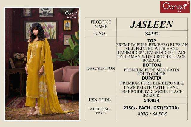 Ganga Jasleen 4292 Wholesale dress materials suppliers in pune