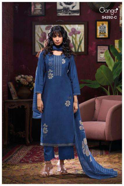 Ganga Jasleen 4292 Wholesale dress materials suppliers in pune