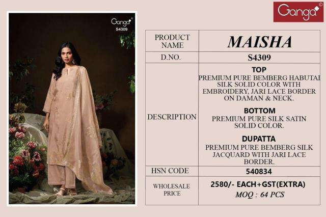 Ganga maisha 4309 Dress material supplier in India
