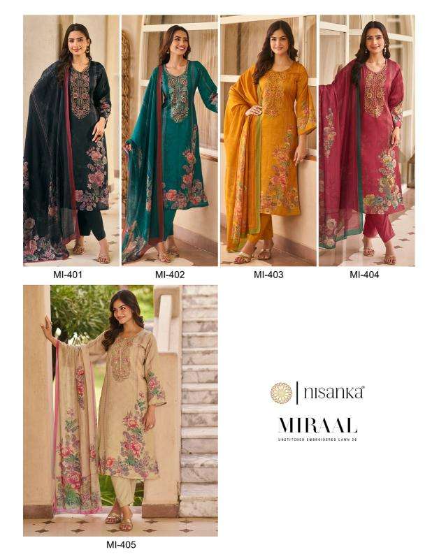 Nisanka mills & emb miraal luxury lawn 26 Kolkata dress material market