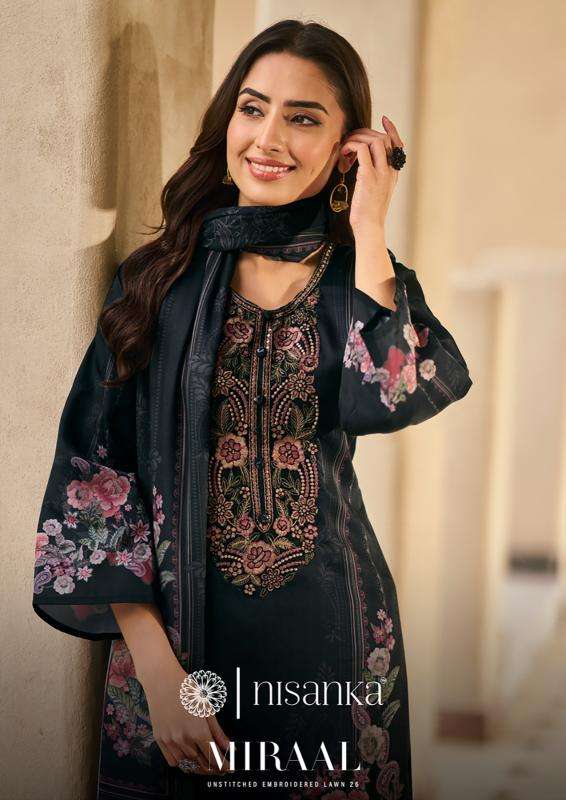 Nisanka mills & emb miraal luxury lawn 26 Kolkata dress material market