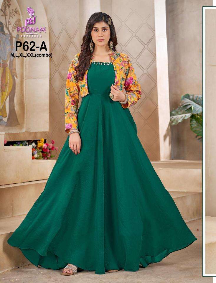 Poonam P62-A gown Wholesale kurti manufacturers in Surat