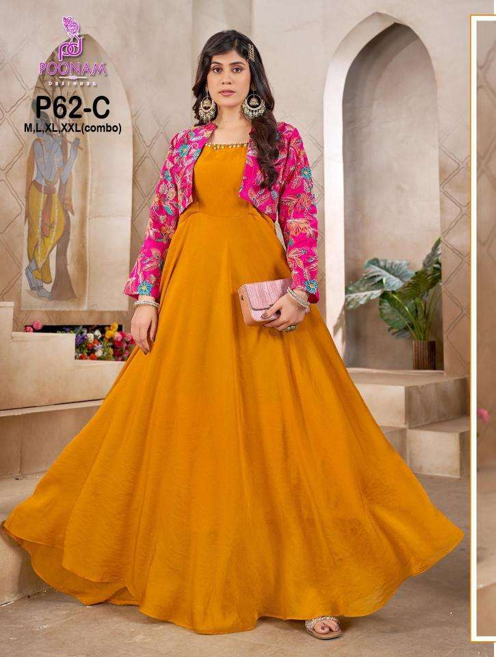 Poonam P62-c gown Kurti wholesale dealers in Surat