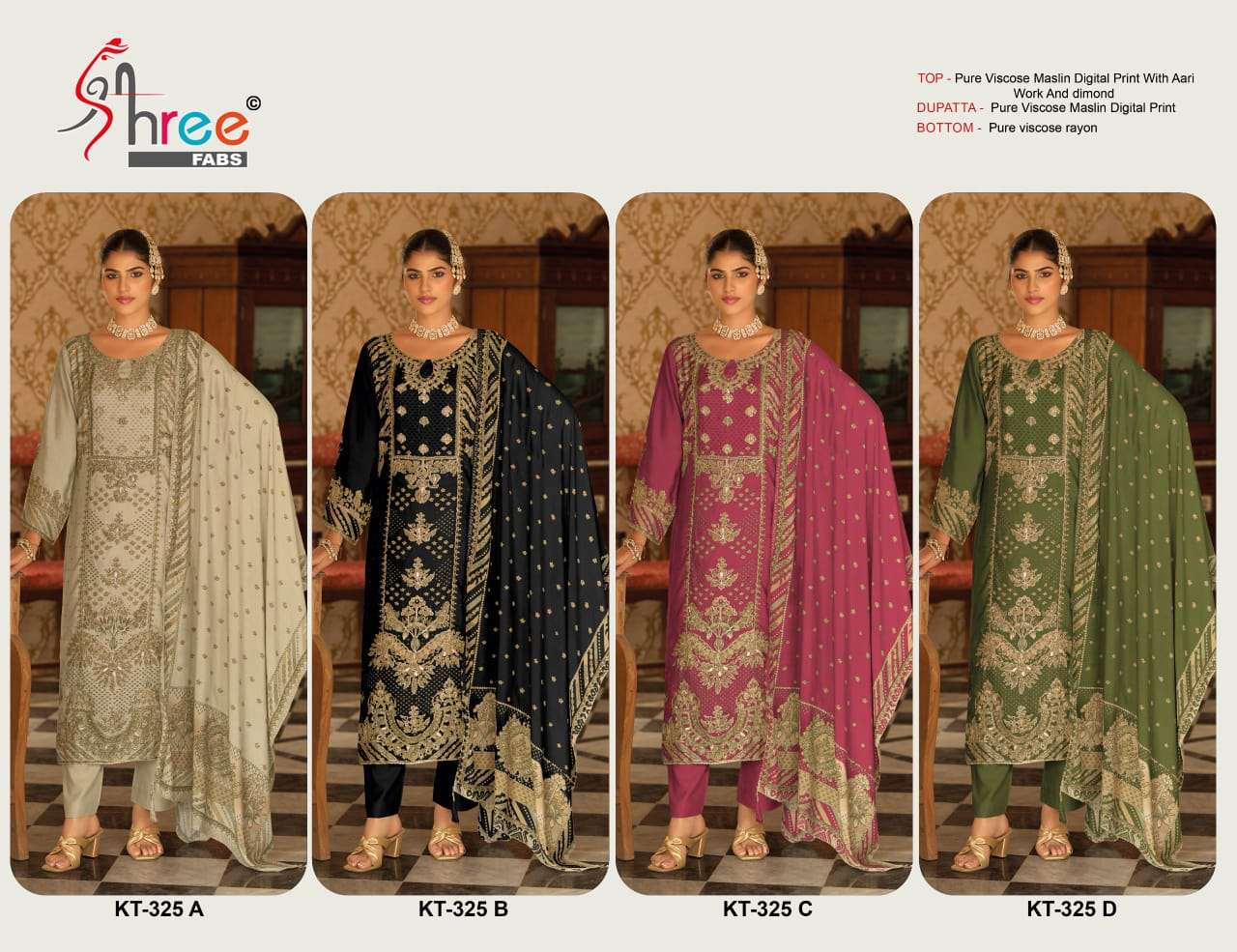 Shree Kt 325 A To D Designer Salwar Kameez suppliers