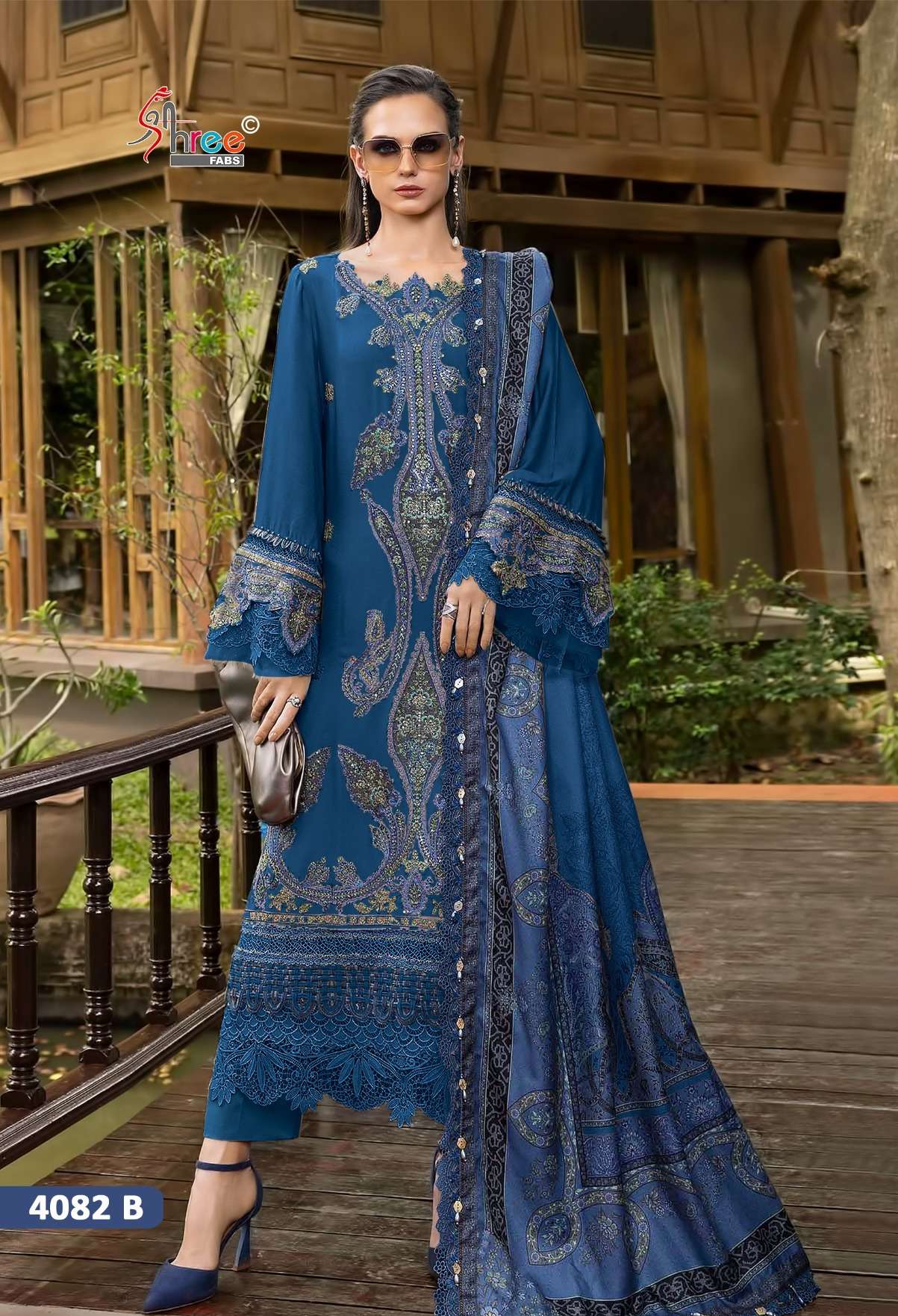 Shree Mariya B 4082 A To D Chiffon Dupatta Salwar Kameez exporters