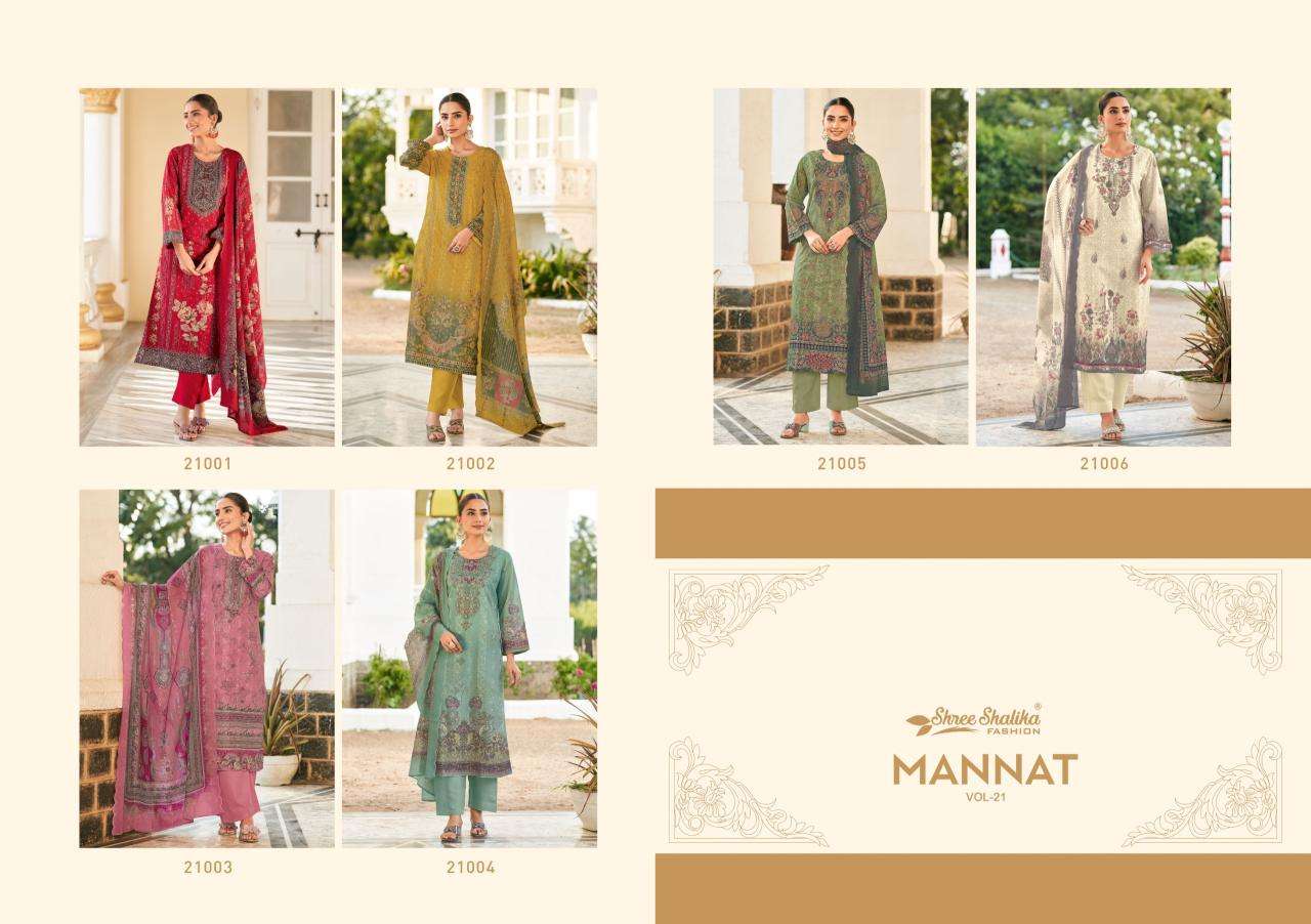 Shree shalika mannat vol.21 Latest dress material wholesale in Hyderabad