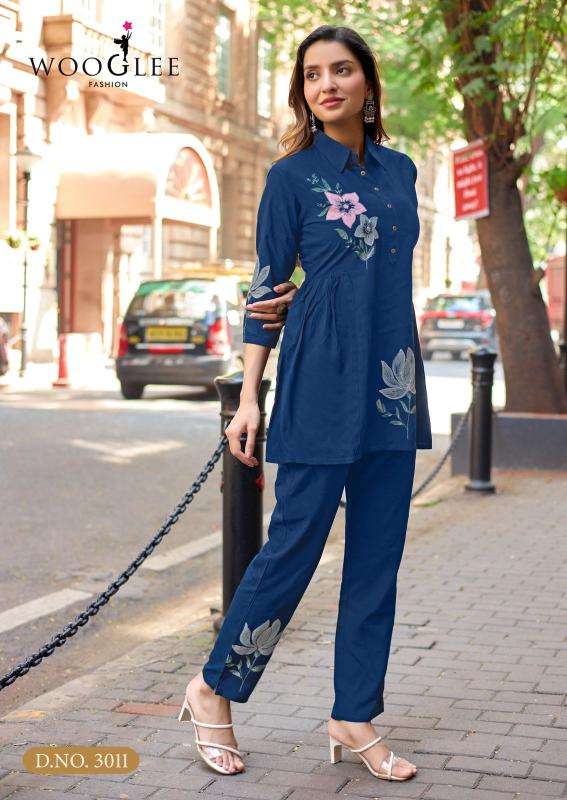 Wooglee tulip vol 3 cord set Wholesale Kurtis Surat manufacturers