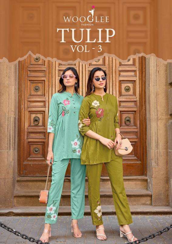 Wooglee tulip vol 3 cord set Wholesale Kurtis Surat manufacturers