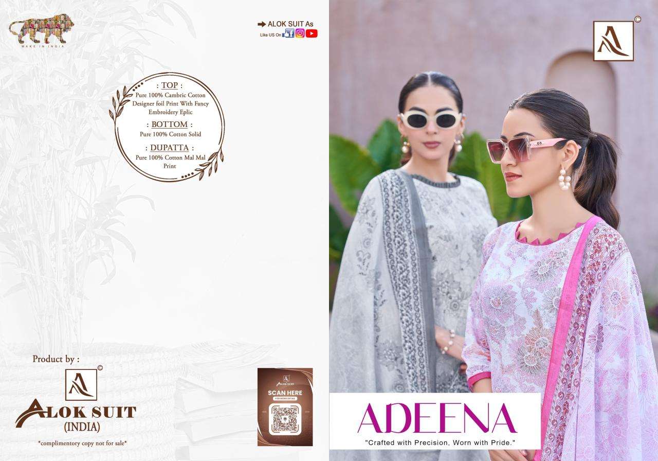 Alok suit adeena Dress material wholesalers in Kolkata