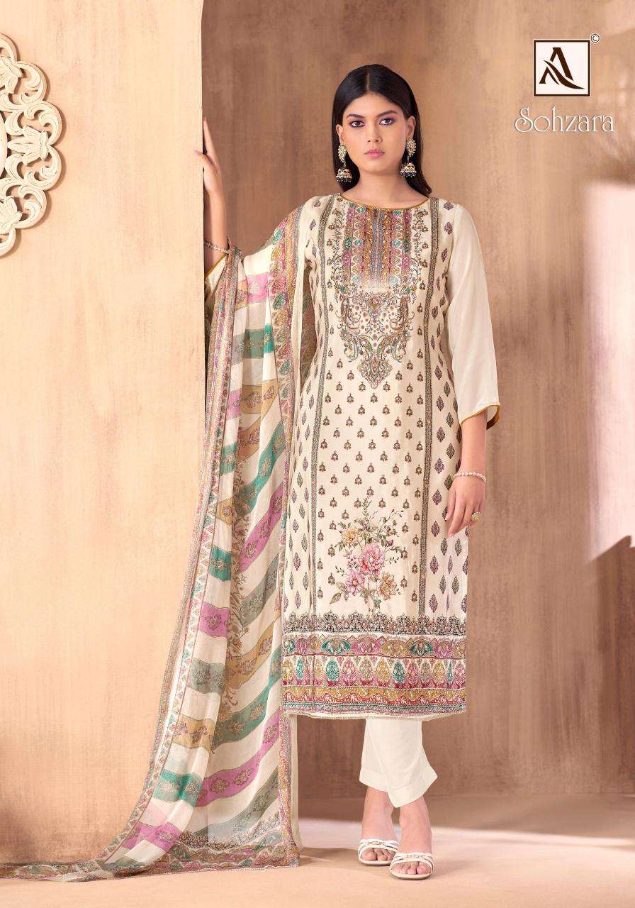 Alok suit sohzara Wholesale dress material catalogs