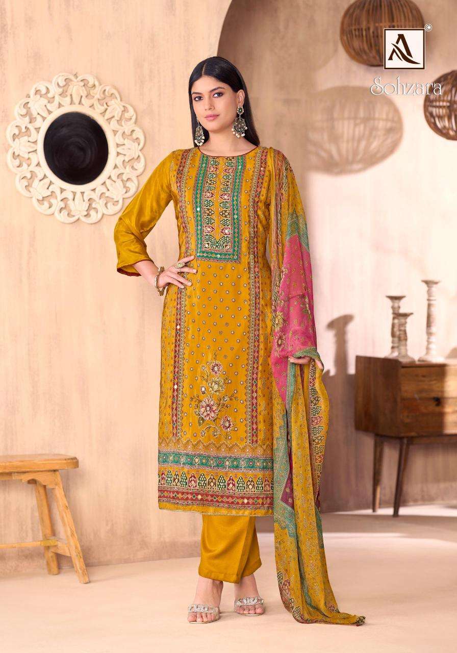 Alok suit sohzara Wholesale dress material catalogs