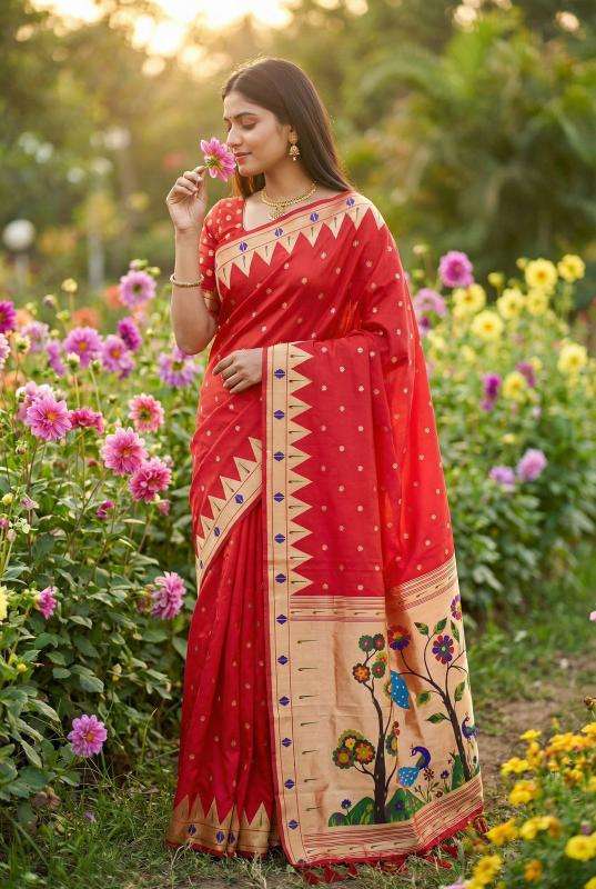 Anupama sindoor paithani top 5 saree wholesalers in ahmedabad