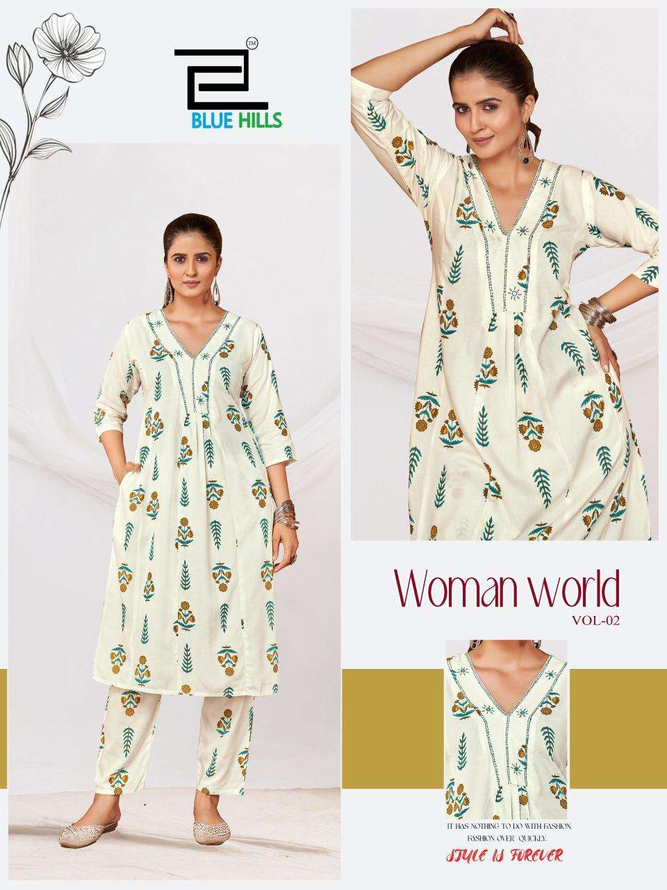 Blue hills woman world vol.2 coord set Kurti exporter in Baglor