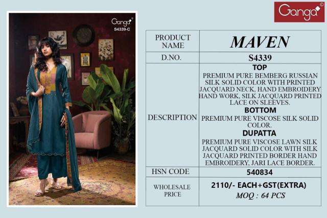 Ganga maven 4339 Dress material wholesale market