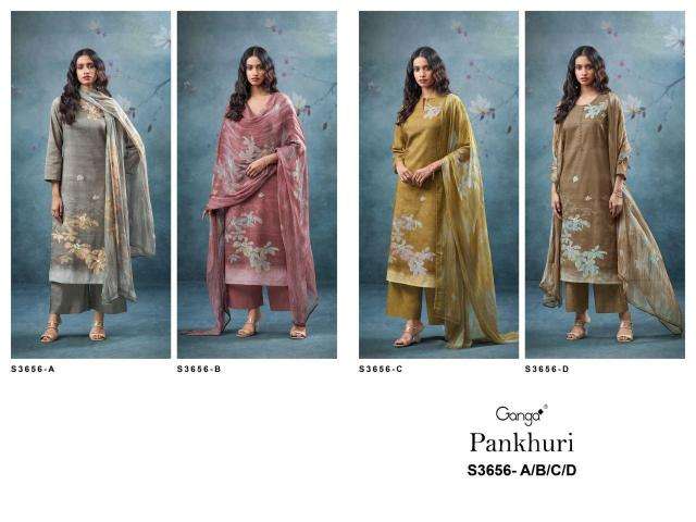 Ganga pankhuri 3656 Dress material manufacturers in Surat