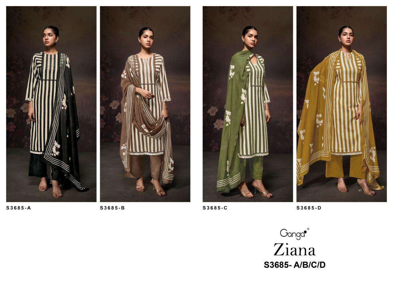 Ganga Ziana 3685 Kolkata cotton dress materials