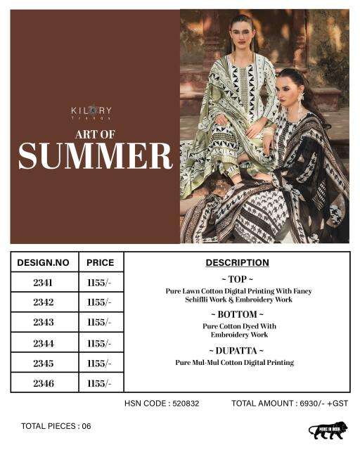 Kilory art of summer salwar suits wholesale in Delhi