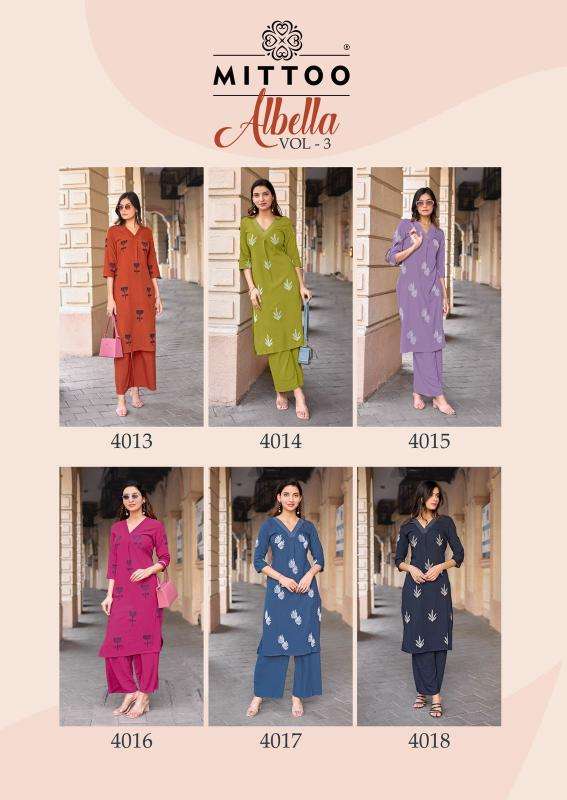Mittoo albella vol 3 coord set Wholesale Kurti dealers in India