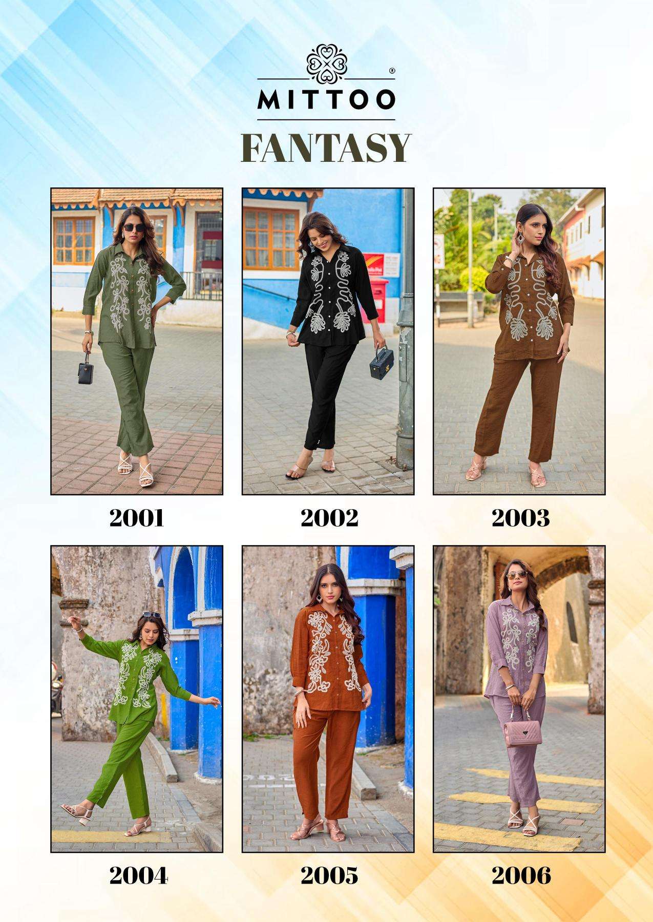 Mittoo fantasy coord set Ladies Kurtis at wholesale price in Kolkata