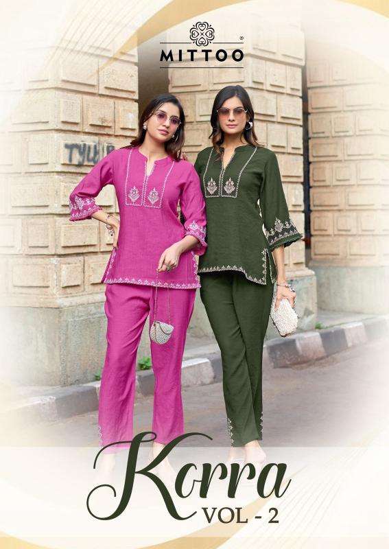Mittoo korra vol 2 coord set Kurti exporter in Kolkata