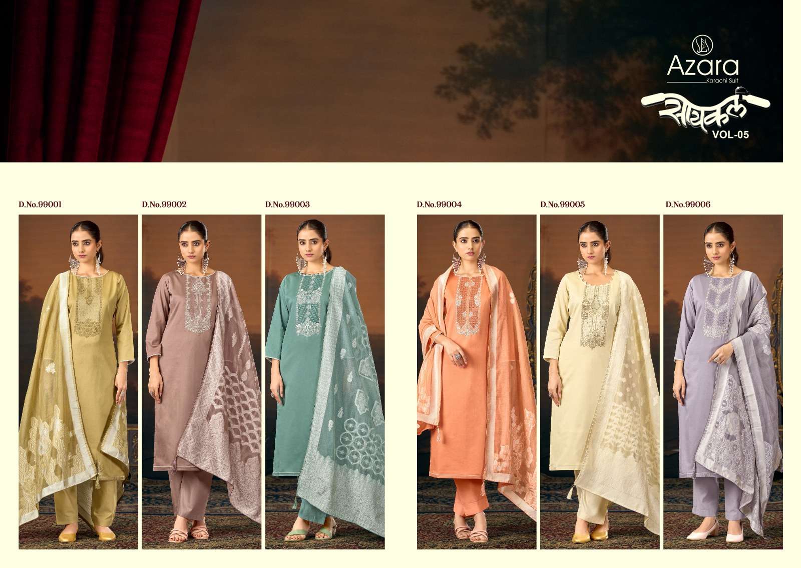 Radhika Azara Cycle Vol 5 Kolkata dress materials wholesale