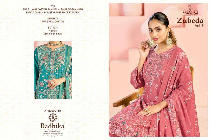 Radhika azara zubeda vol 3 Surat wholesale dress material online