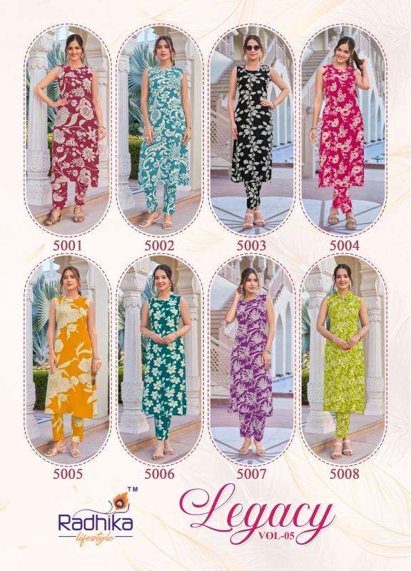 Radhika lifestyle legacy vol 5 coord set Kurti manufacturers in Gujarat