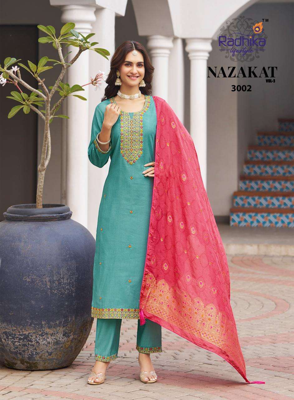 Radhika nazakat vol 3 Wholesale kurtis online
