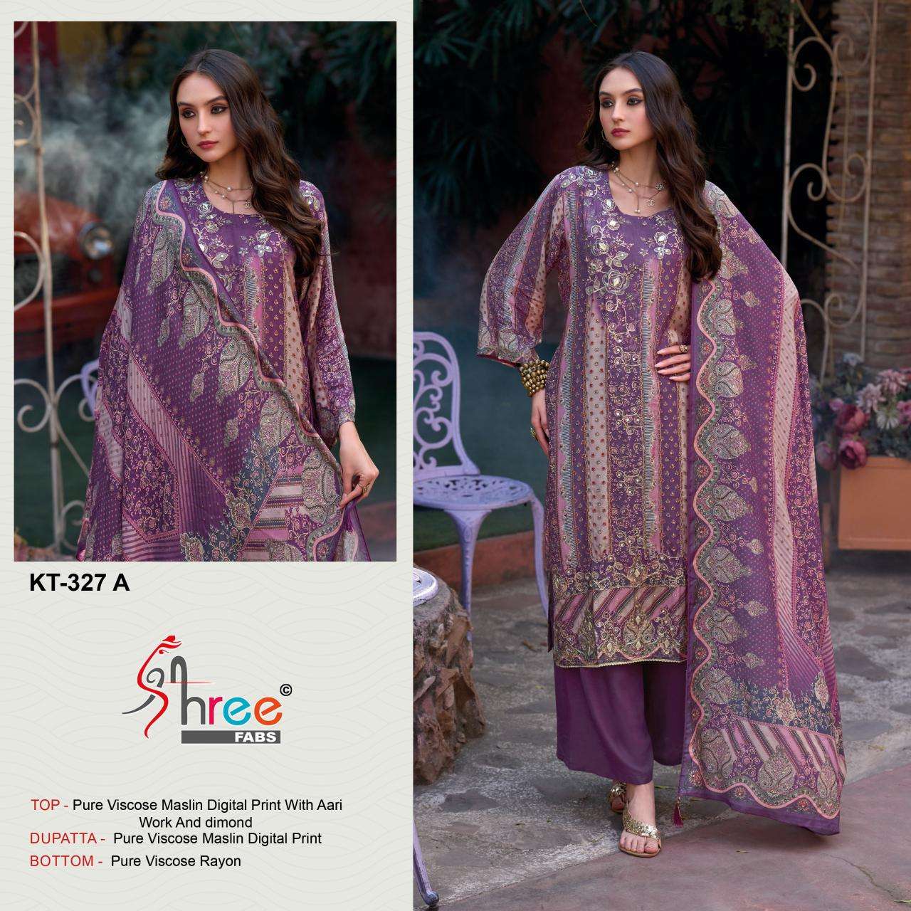 Shree fabs KT - 327 Surat dress material manufacturers