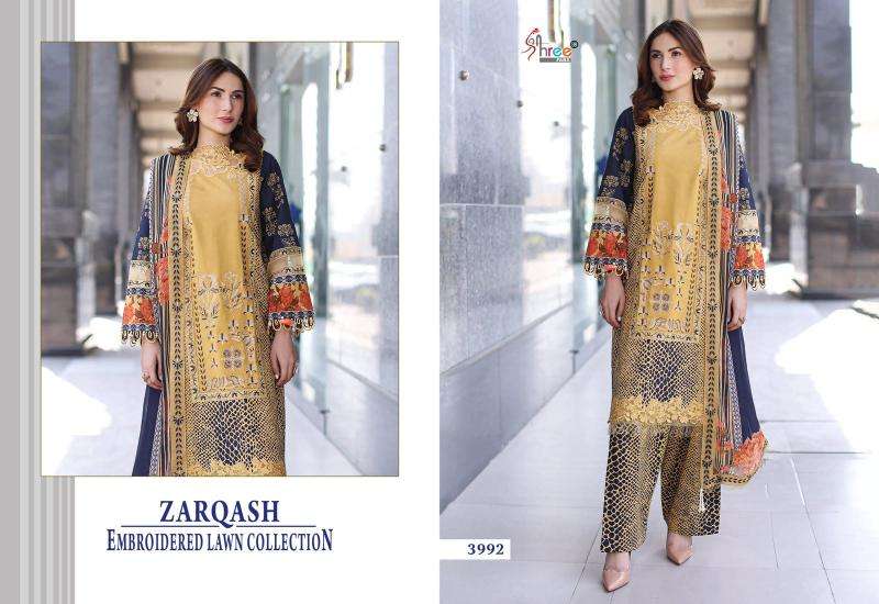 Shree fabs zarqash embrodered lawn Salwar Kameez manufacturers in India