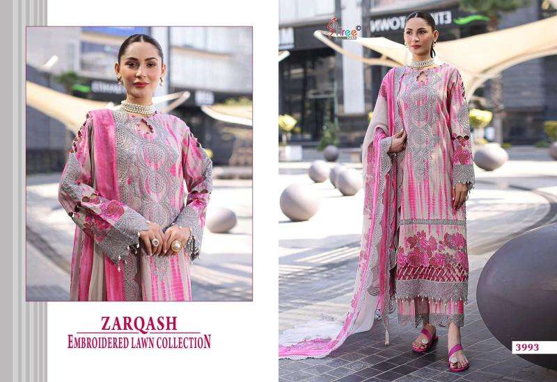 Shree fabs zarqash embrodered lawn Salwar Kameez manufacturers in India
