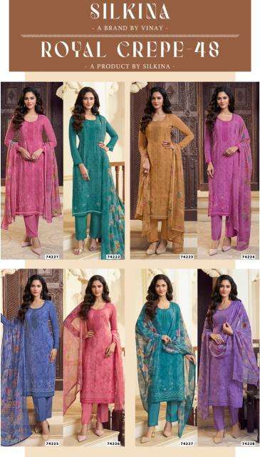 Vinay silkina - royal crepe 48 dress material market for boutiques
