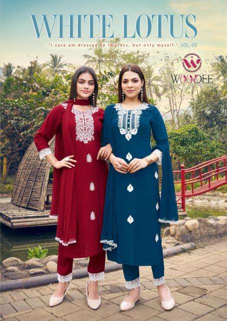 Woodee white lotus vol-2 Designer Kurti supplier