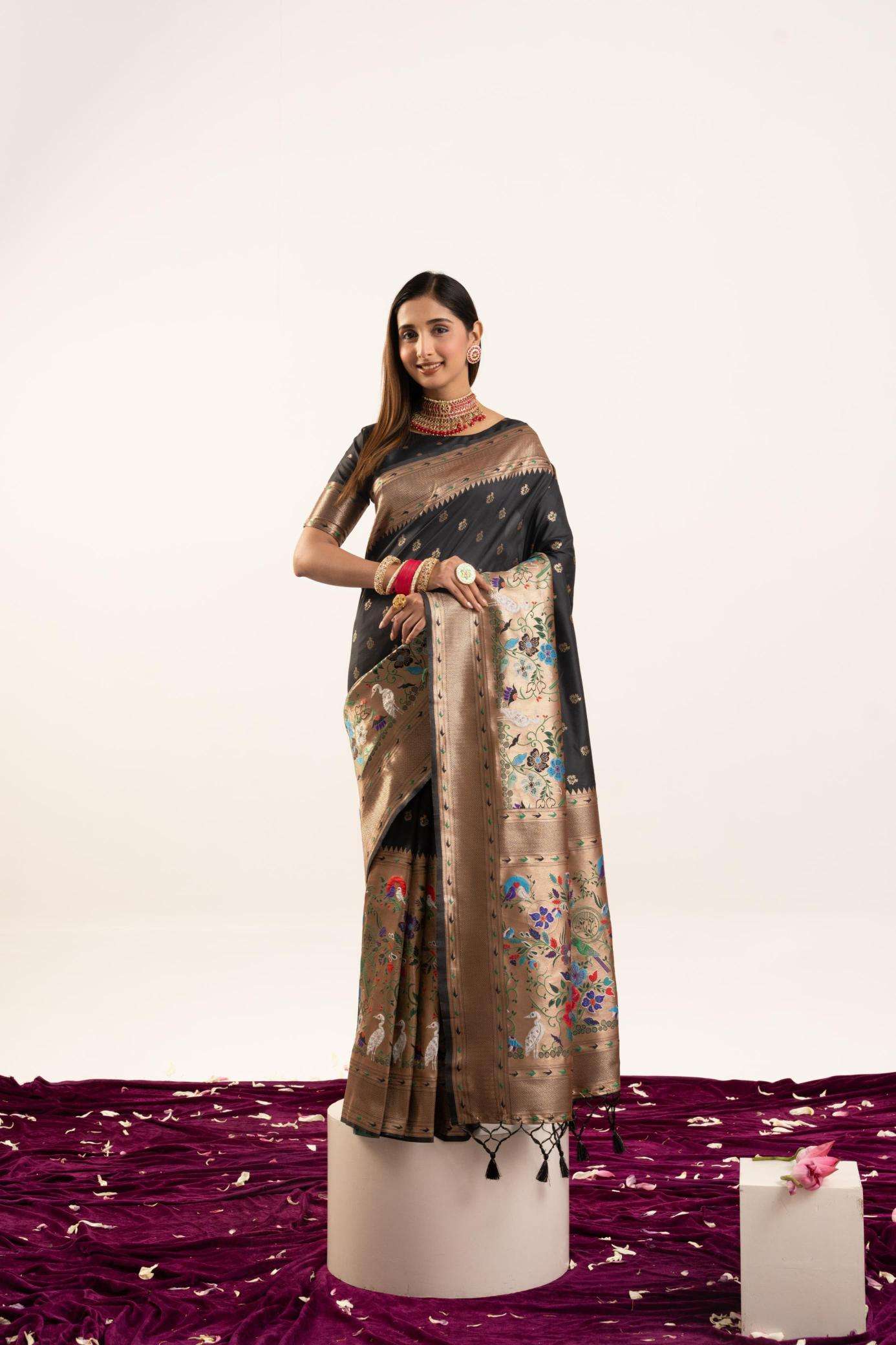 Akshara banarasi silk Hydrabad saree wholesalers