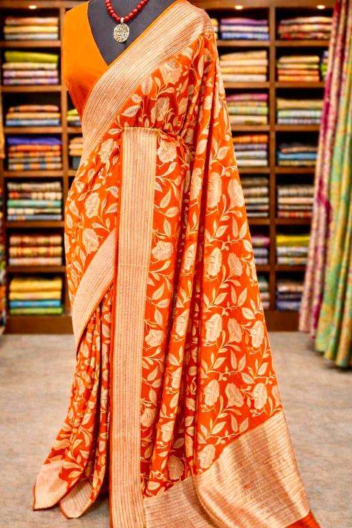 Akshara crepe khadi silk Saree supplier in Ahmedabad