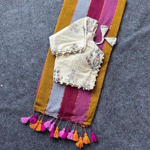 Blousewala mal cotton Printed saree wholesale market in Delhi