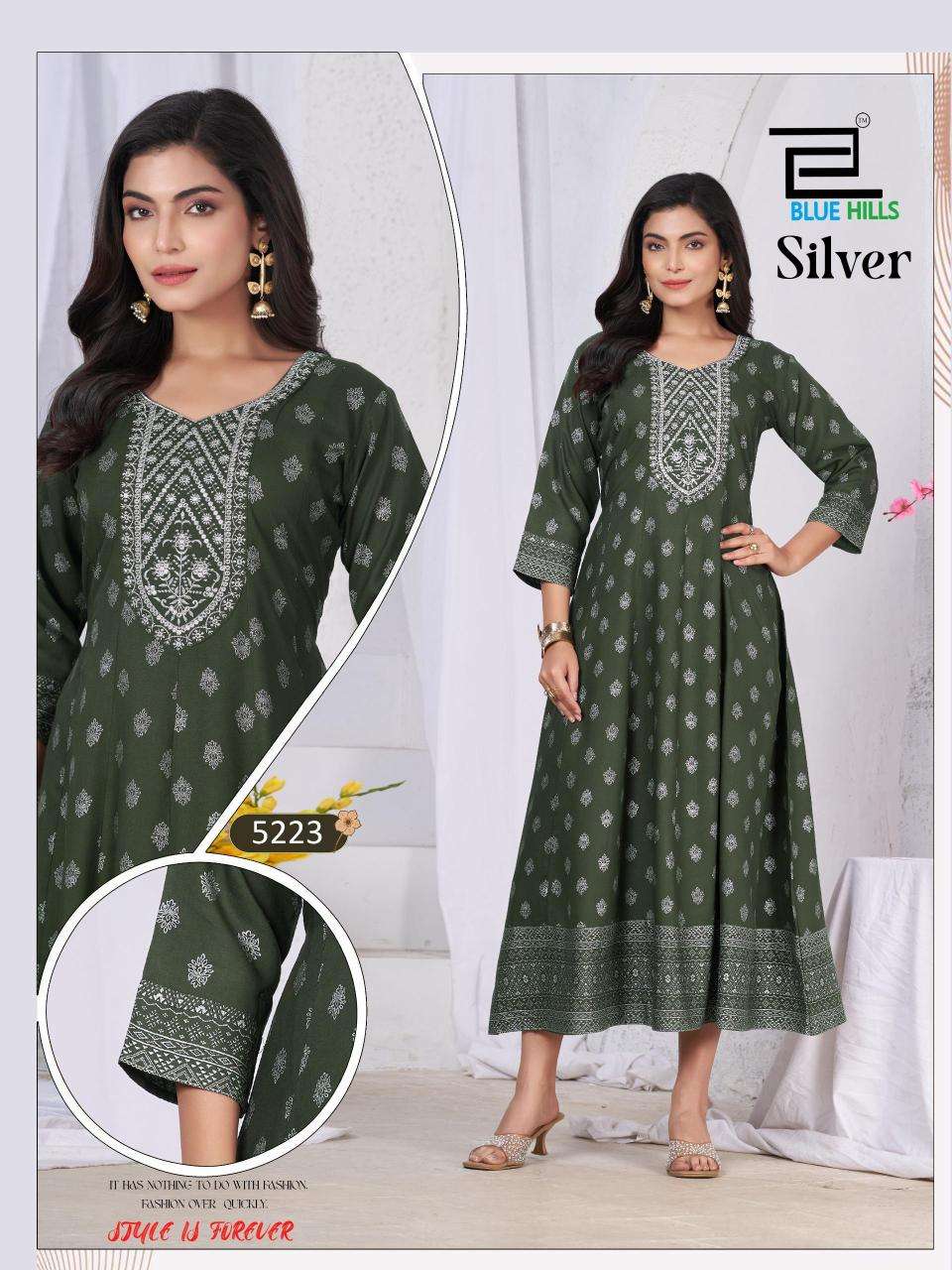 Blue hills silver Surat textile market kurtis wholesale