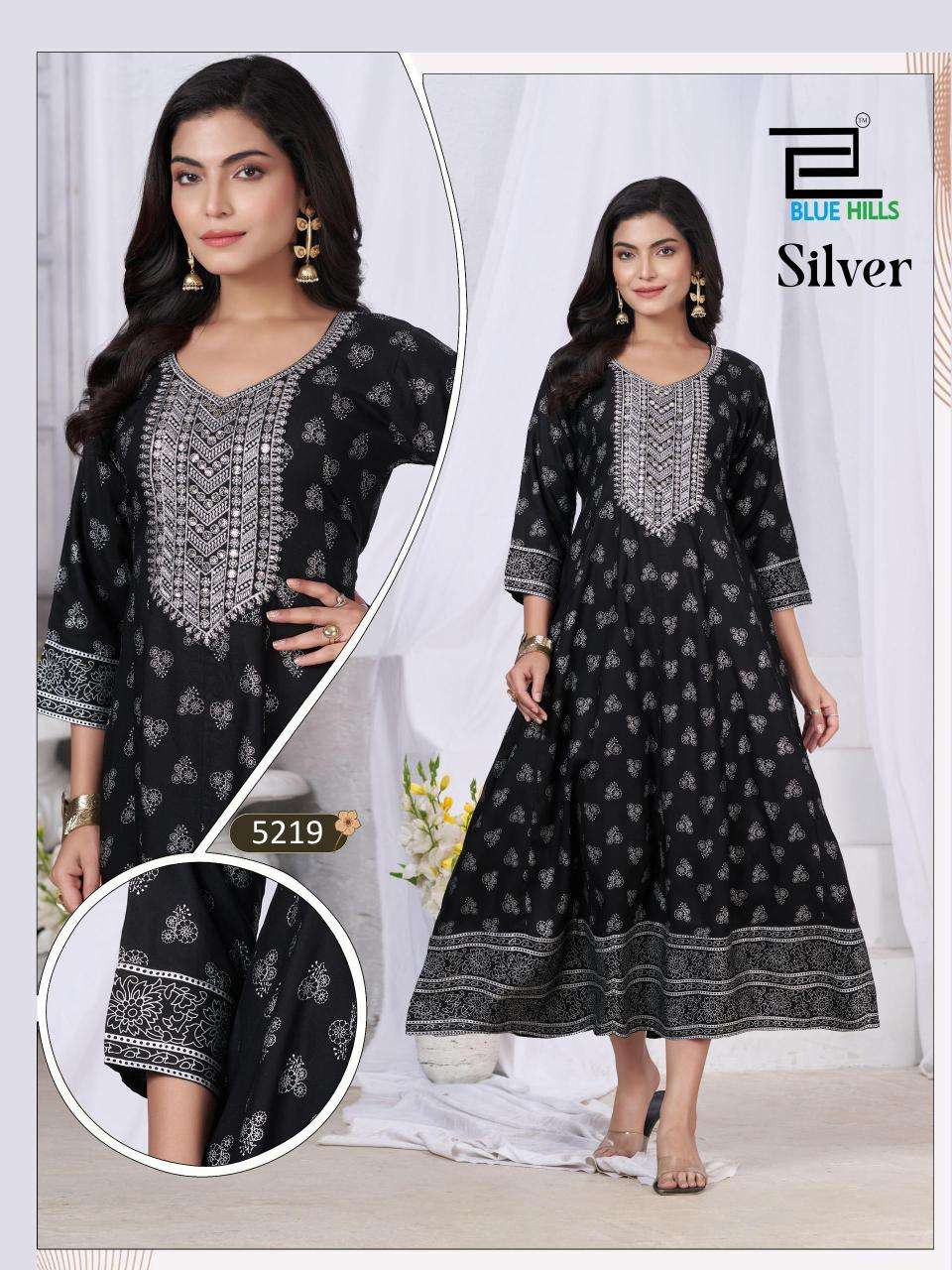 Blue hills silver Surat textile market kurtis wholesale