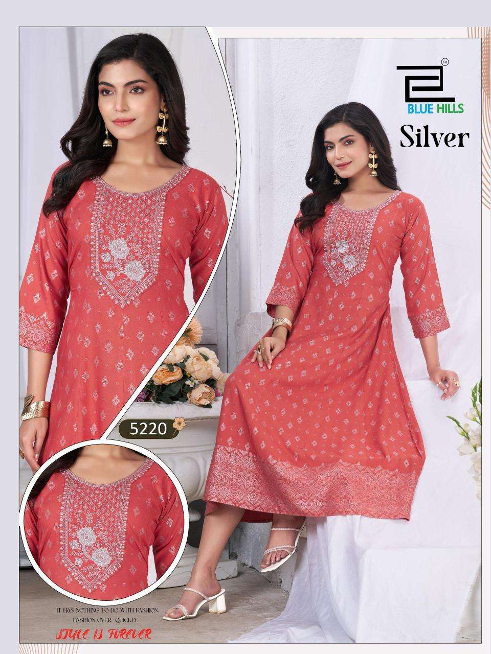 Blue hills silver Surat textile market kurtis wholesale
