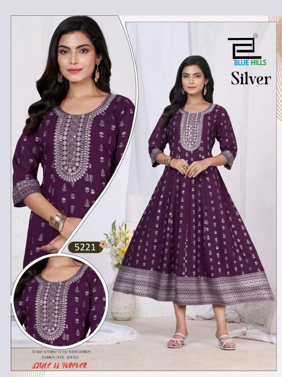 Blue hills silver Surat textile market kurtis wholesale