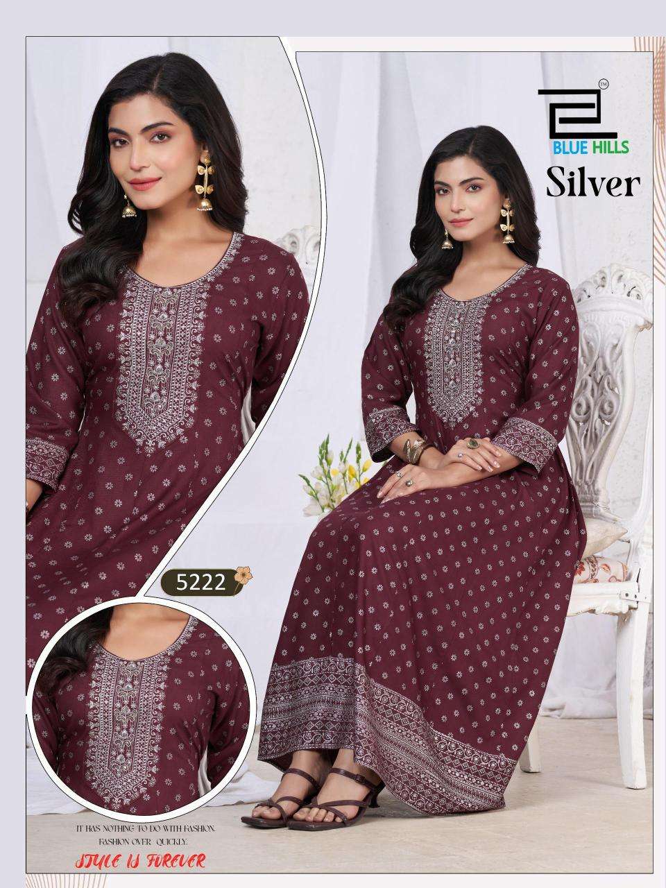 Blue hills silver Surat textile market kurtis wholesale