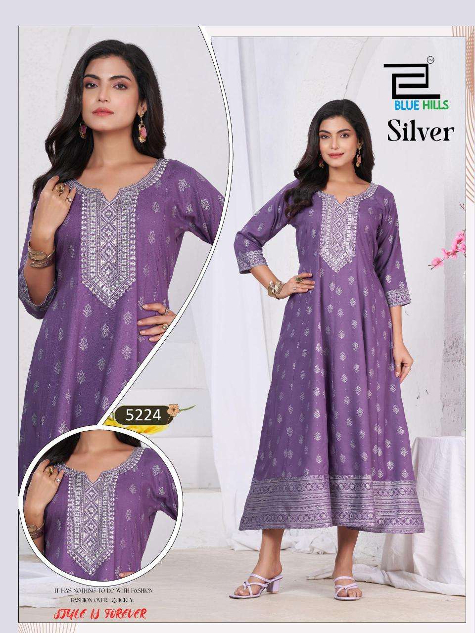 Blue hills silver Surat textile market kurtis wholesale