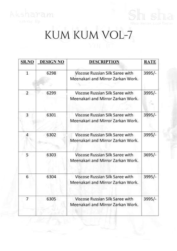 Divastri shisha kum kum vol-7 Wholesale saree suppliers in Pune