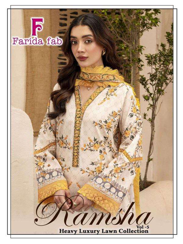 Farida fab ramsha vol- 5 pakistani designer suits wholesale in india