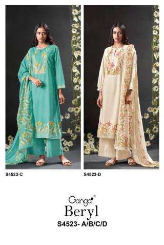 Ganga beryl 4523 Wholesale unstitched dress materials in Mumbai