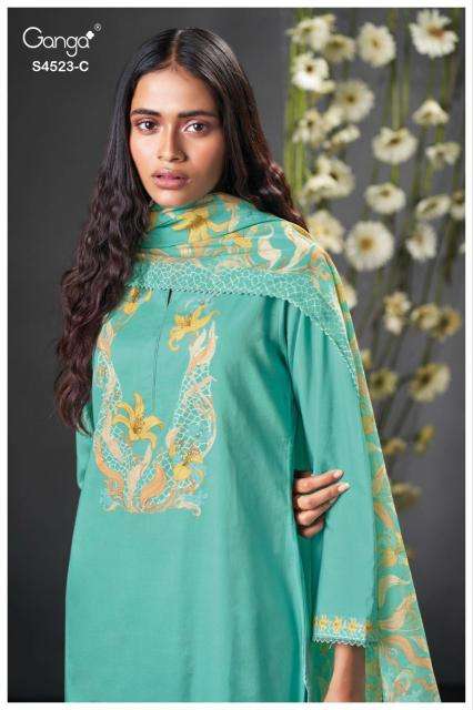 Ganga beryl 4523 Wholesale unstitched dress materials in Mumbai