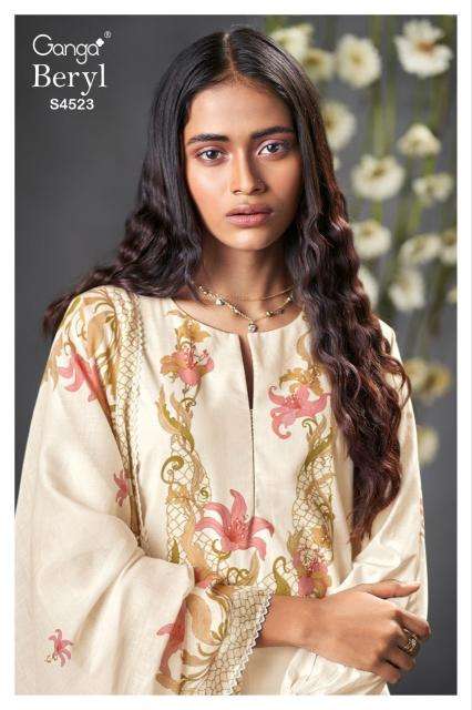 Ganga beryl 4523 Wholesale unstitched dress materials in Mumbai
