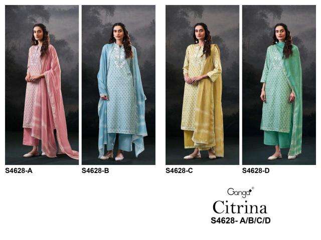 Ganga citrina 4628 Designer dress material manufacturers in Gujarat