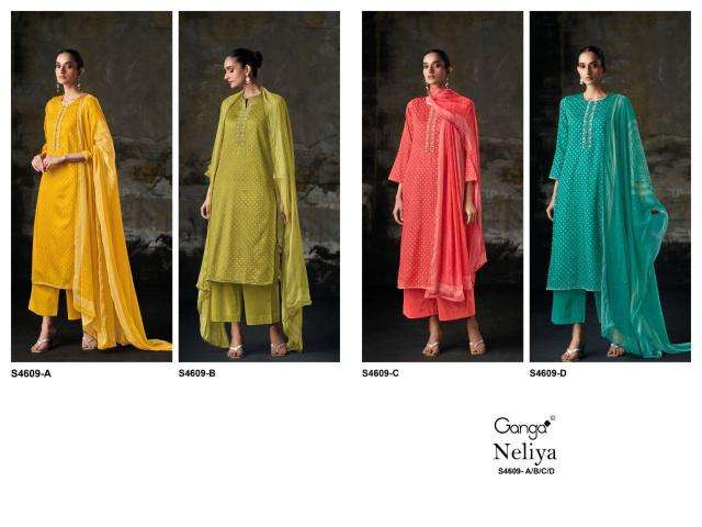 Ganga neliya 4609 Party wear dress materials in Chennai