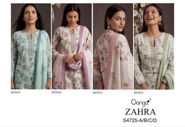 Ganga zahra 4725 Cotton dress materials wholesale in Gujarat